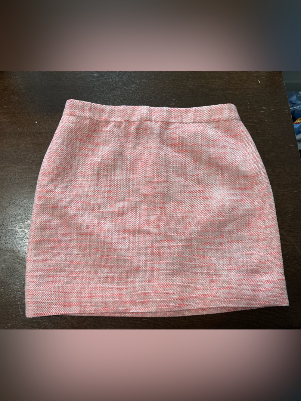 J. Crew Coral Pink Tweed Mini Skirt